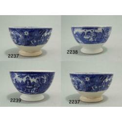 Tea drinker - Societe Ceramique - 3 blauwe kommetjes (n)