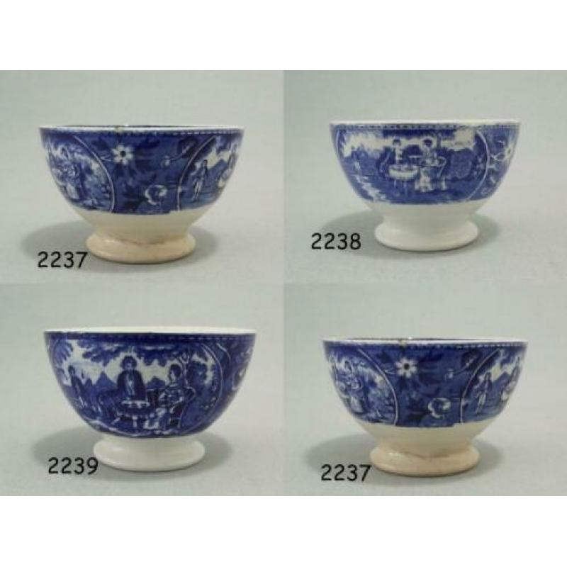 Tea drinker - Societe Ceramique - 3 blauwe kommetjes (n)
