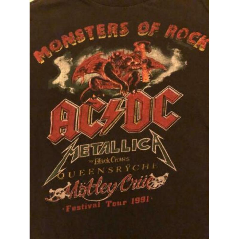 Monsters of rock 1991 vintage t-shirt metallica acdc S