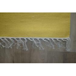 Groot Retro Kilim Vloerkleed/Tapijt Okergeel 160x230 cm