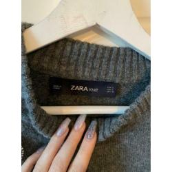 Zara grijze knitwear trui met patches dames