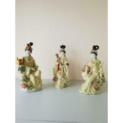 3 delig Aziatisch Chinese Geisha porselein