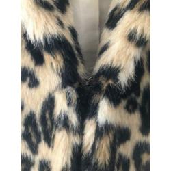 Faux fur luipaard jas