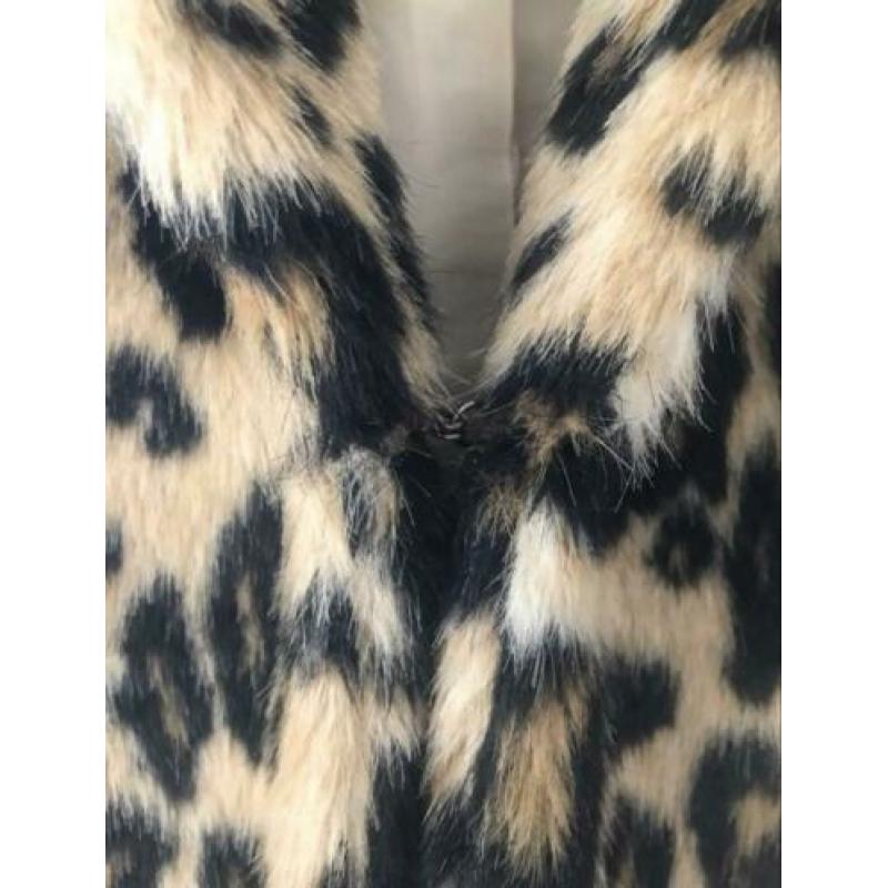 Faux fur luipaard jas