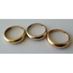 3 gouden ringen 14 karaats