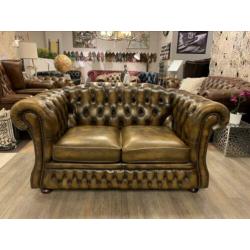 Originele Springvale Chesterfield zithoek 3+2 goud bruin
