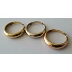 3 gouden ringen 14 karaats