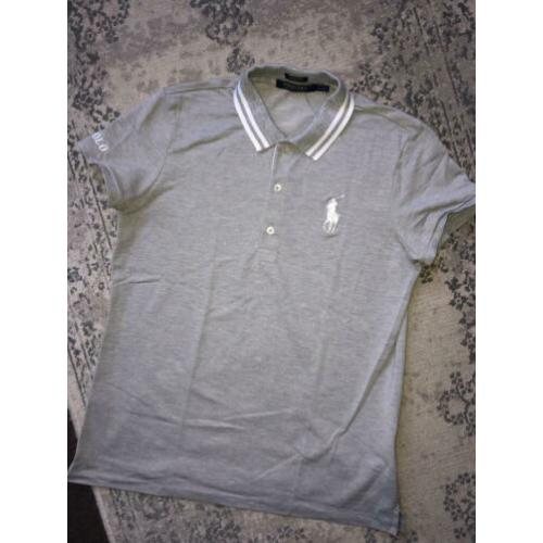 Ralph Lauren golf grijze polo groot logo wit 38 M