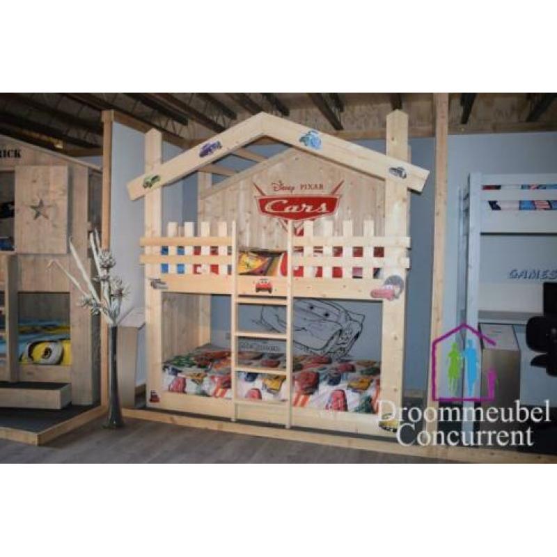 BEdhuisje Cars Boomhtubed steigerhout GRATIS MONTAGE&BEZORGD