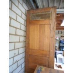 Brocante oude Franse houten deur / 2 m. x 44,5 cm.
