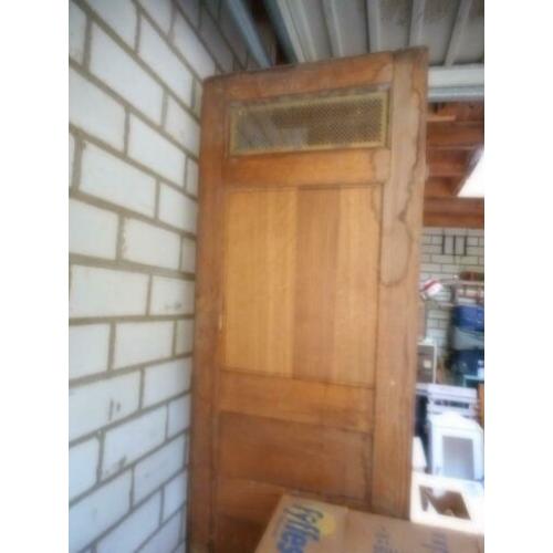 Brocante oude Franse houten deur / 2 m. x 44,5 cm.