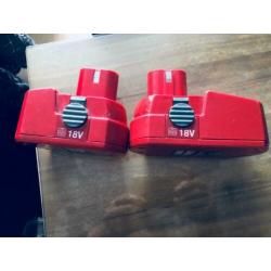 Te koop 2x zeer goede 18V batterij / cordless drill kraftwel