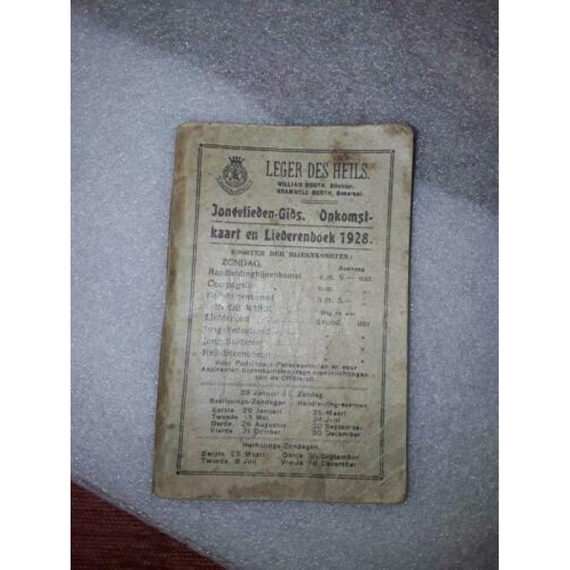 LEGER DES HEILS kaart en liederenboek 1928