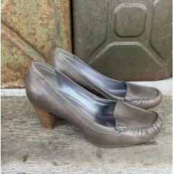 Taupe bruin leren leer Ecco pumps 39 nieuw kast opruiming
