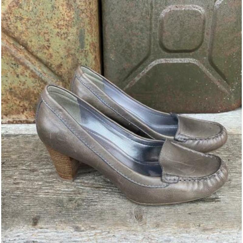 Taupe bruin leren leer Ecco pumps 39 nieuw kast opruiming