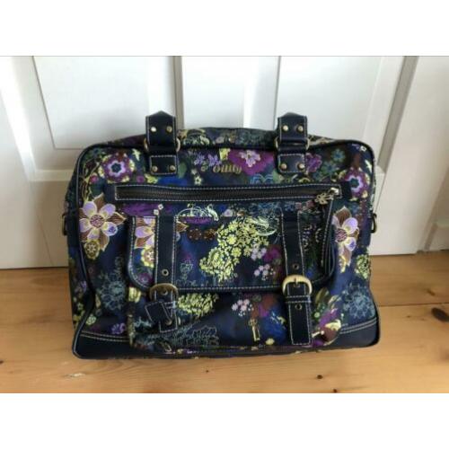 Laptoptas, gebloemd op paarse ondergrond, Oilily. 40 x30x11