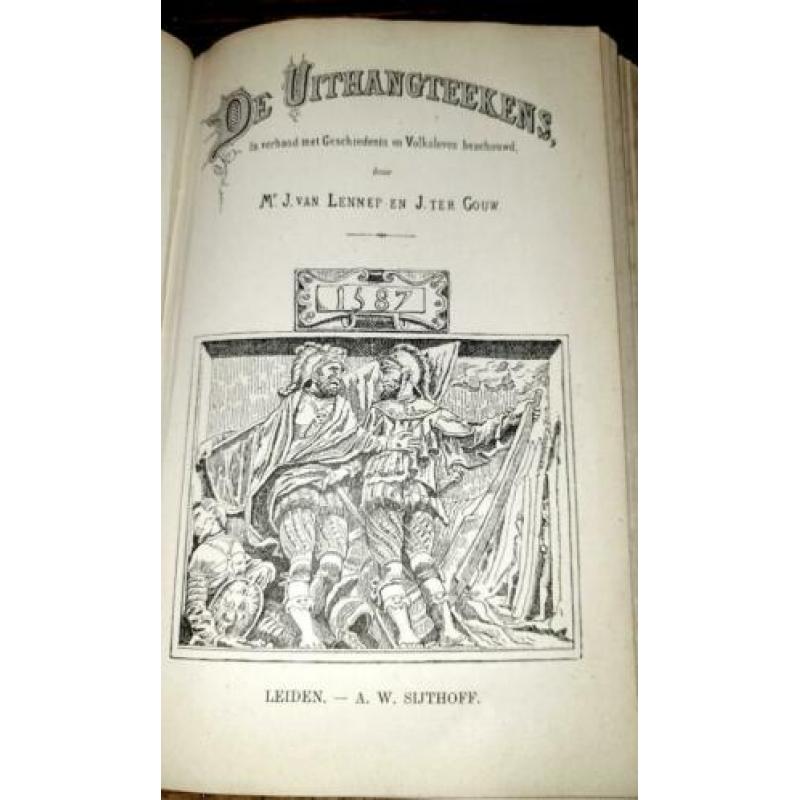 van Lennep en J. Gouw - De Uithangteekens 2 dln. in 1 band