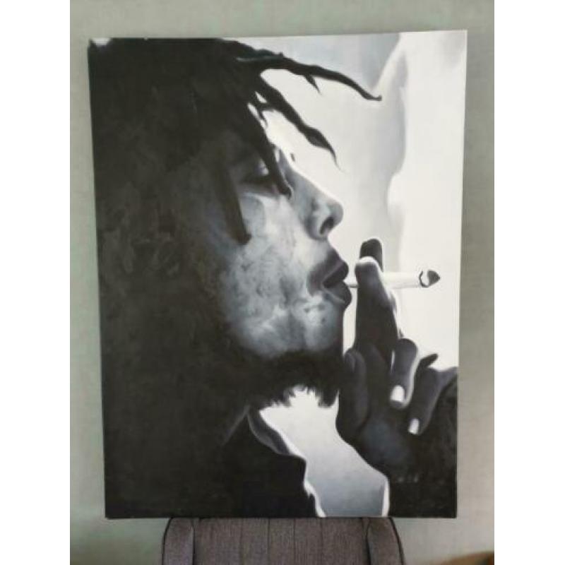 Bob marley schilderij 90x120cm geschilderd
