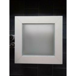Witte salontafel met melkglas 73x73x40cm
