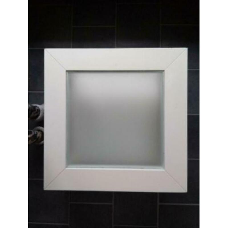 Witte salontafel met melkglas 73x73x40cm
