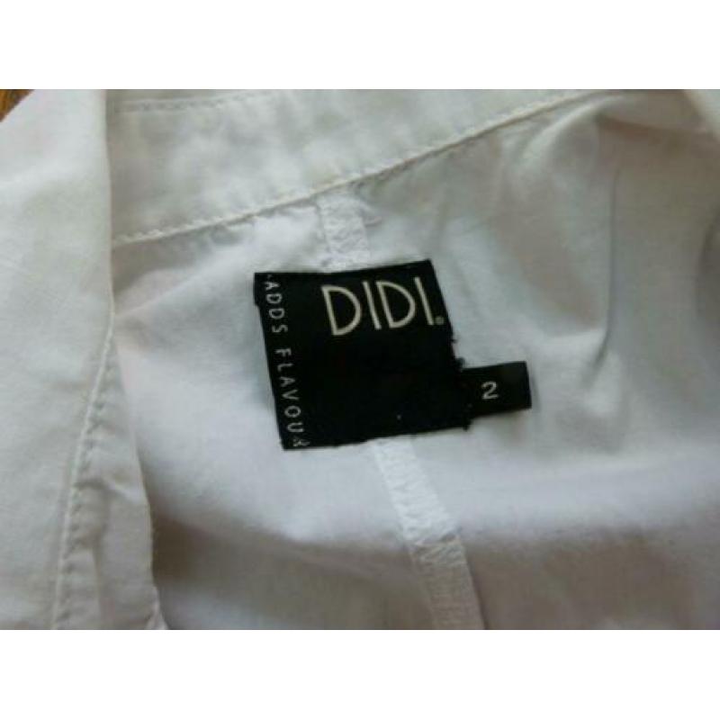 Witte katoenen blouse, tuniek, top DIDI strik sluiting 38 40