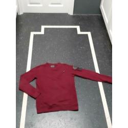 Stoere Bordeaux Petrol sweater mt 164