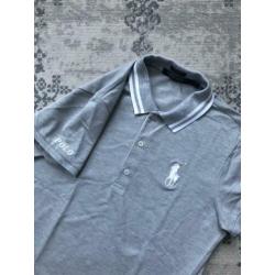 Ralph Lauren golf grijze polo groot logo wit 38 M