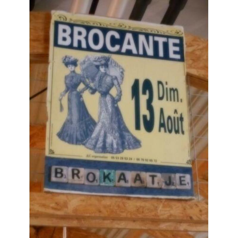 Brocante oude Franse houten deur / 2 m. x 44,5 cm.