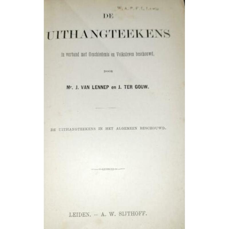 van Lennep en J. Gouw - De Uithangteekens 2 dln. in 1 band