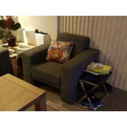 2,5 zitsbank met 2 fauteuils grijs (bankstel) keurige set !