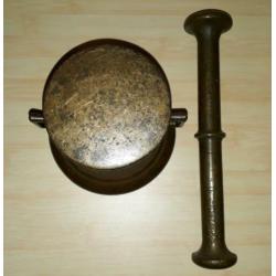 18e eeuwse bronzen Vijzel met originele stamper