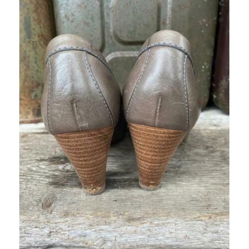 Taupe bruin leren leer Ecco pumps 39 nieuw kast opruiming