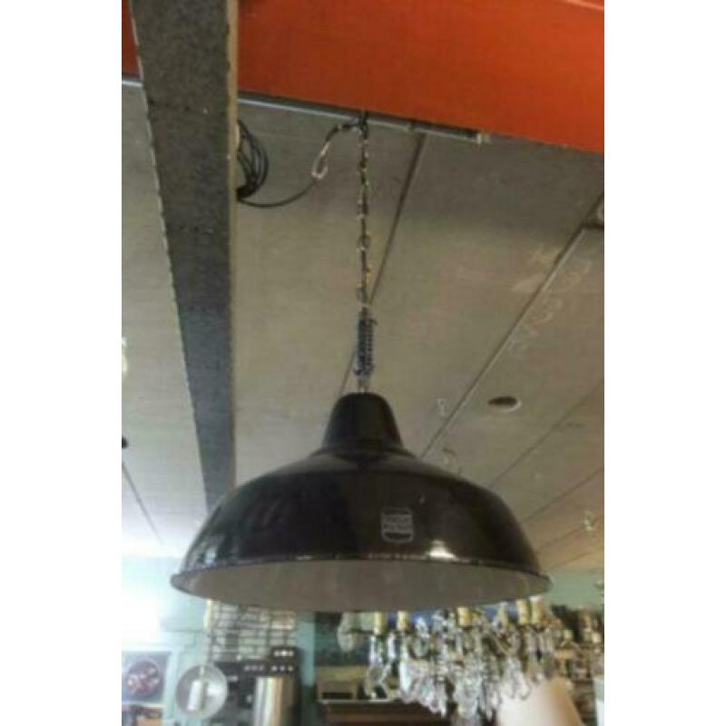 Jaren 60/70 industriële geëmailleerde hanglamp (Philuma)
