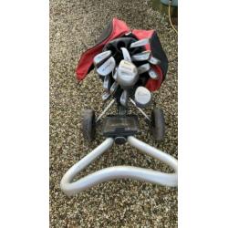 Golfset met inklapbaar karretje