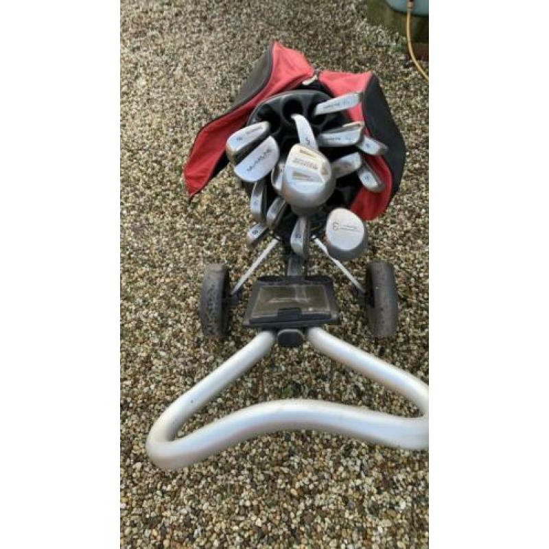 Golfset met inklapbaar karretje