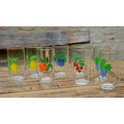 8 Vintage Drink Glazen