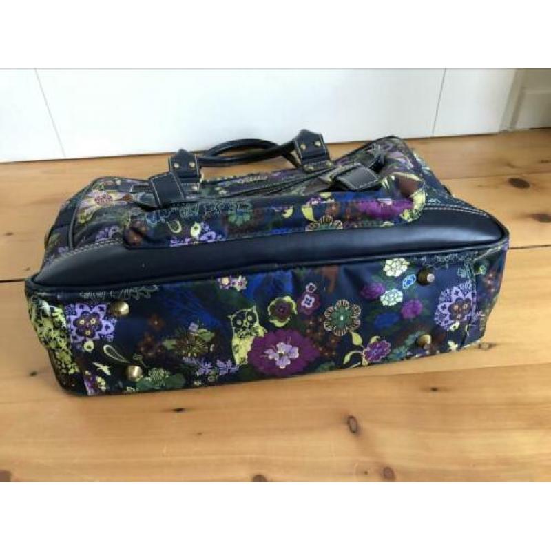 Laptoptas, gebloemd op paarse ondergrond, Oilily. 40 x30x11