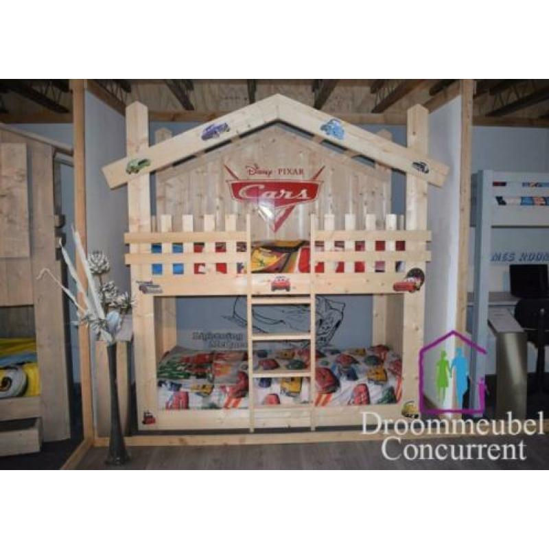 BEdhuisje Cars Boomhtubed steigerhout GRATIS MONTAGE&BEZORGD