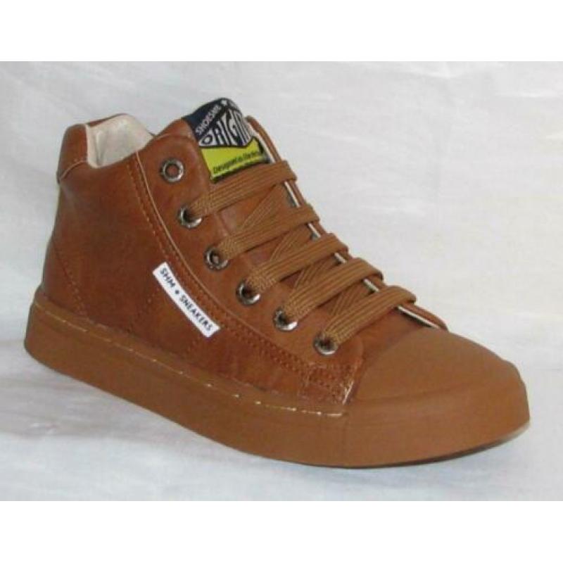 SHOESME maat 30 vetersneaker/rits cognac - gratis verzenden