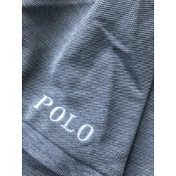 Ralph Lauren golf grijze polo groot logo wit 38 M