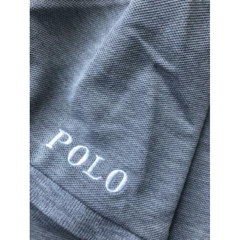 Ralph Lauren golf grijze polo groot logo wit 38 M