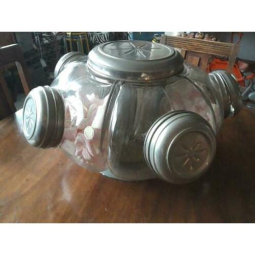 Oude vintage toonbank snoeppotten draaimolen carrousel compl