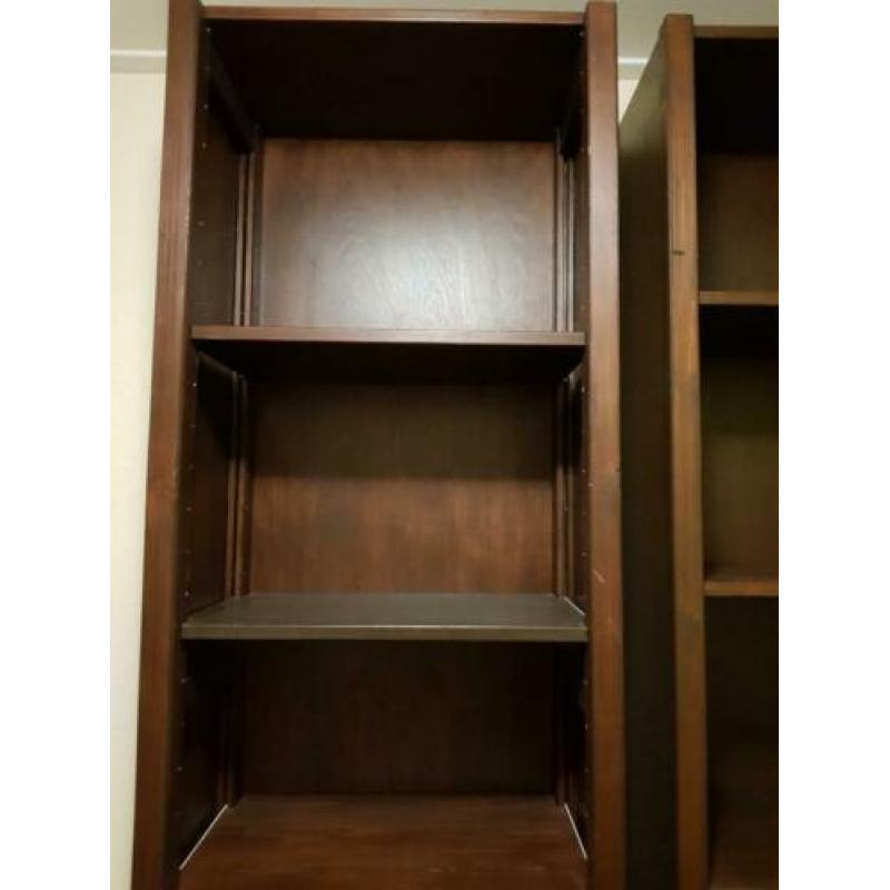 3 Lundia boekenkasten donkerbruin