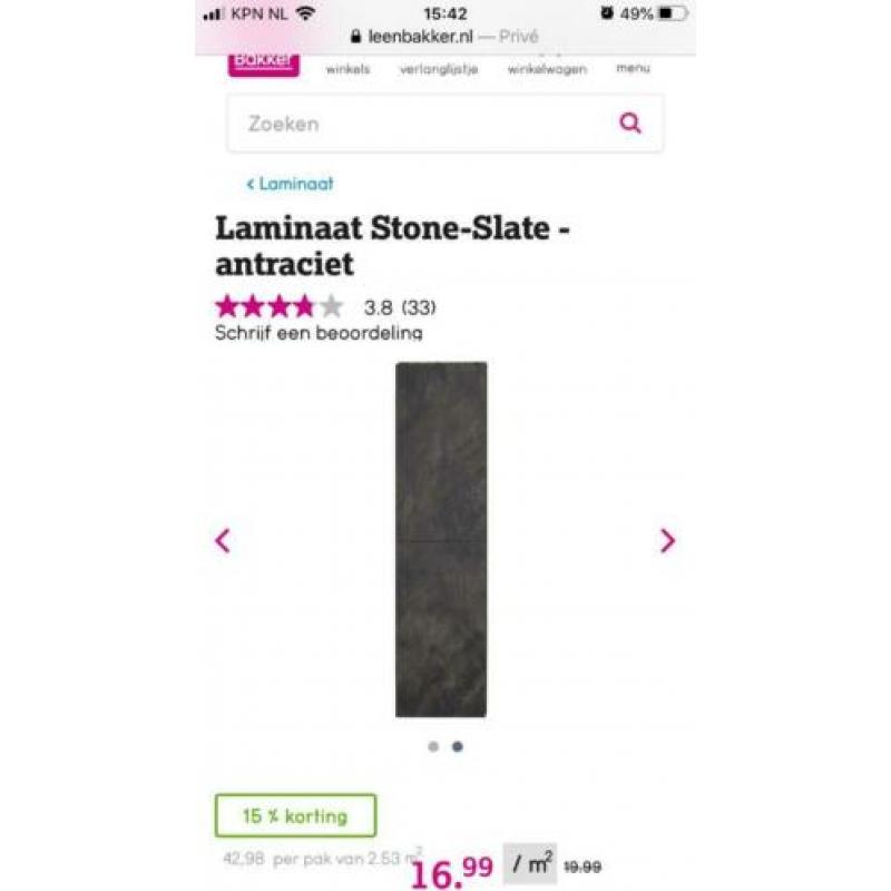 Laminaat stone slate antraciet
