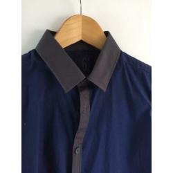 Blauw grijs overhemd maat 152