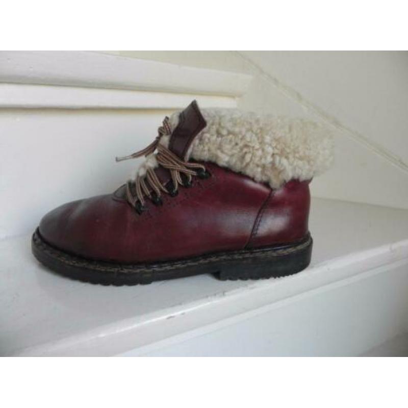 2288 VINTAGE lams bont veter boots schoenen 37 38