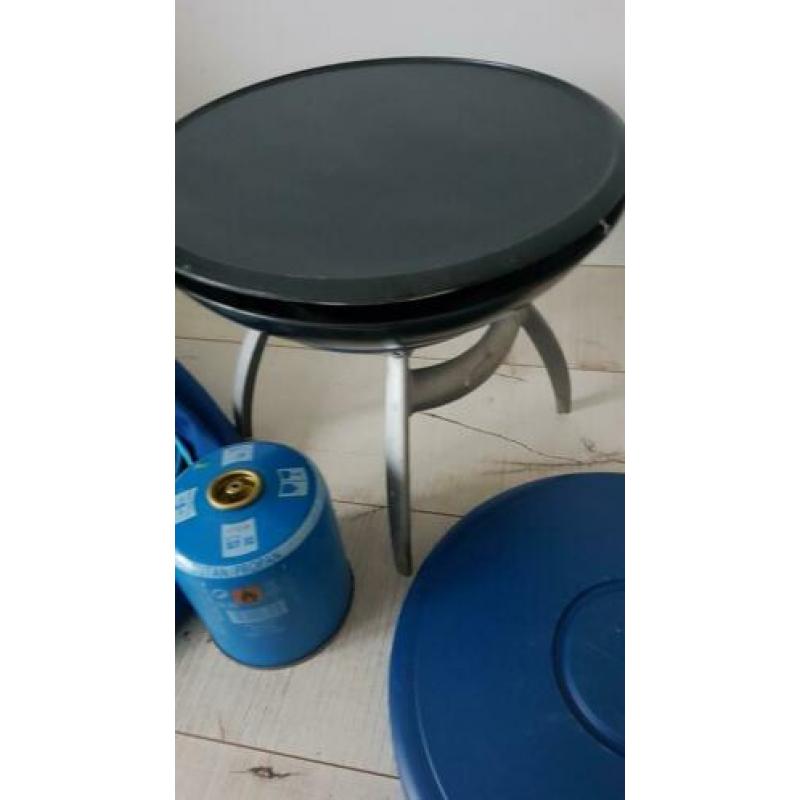 Camping party grill, plaat wok op gas.merk camingaz