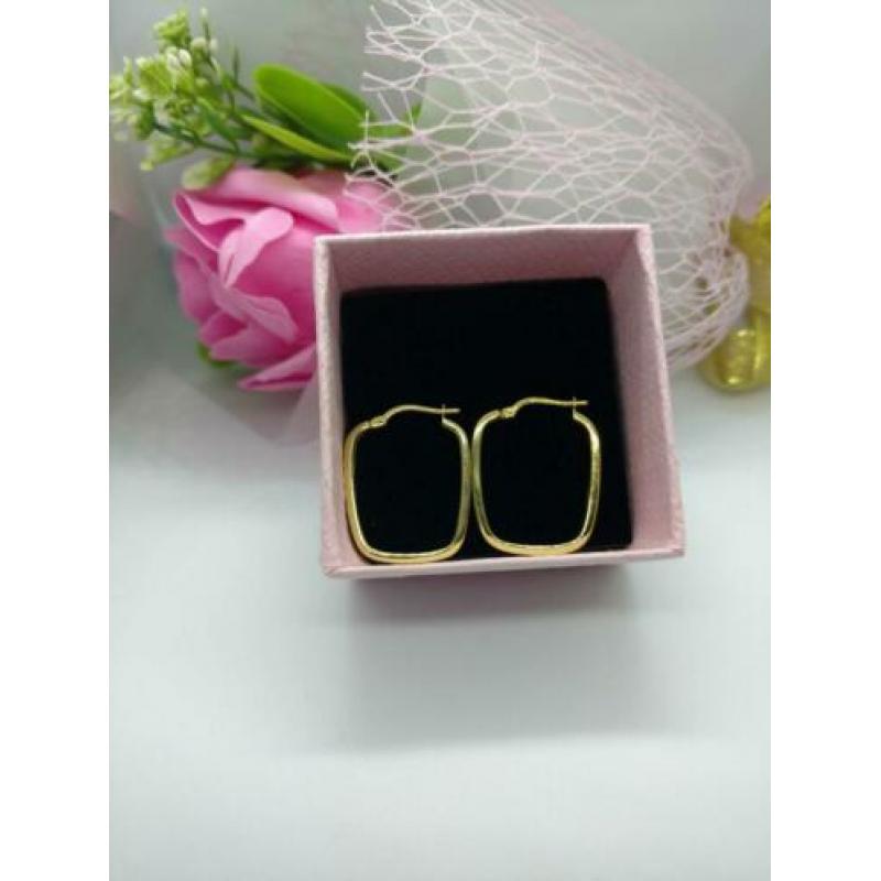 18karat Goud Loop Oorbellen met 780 gold hallmark