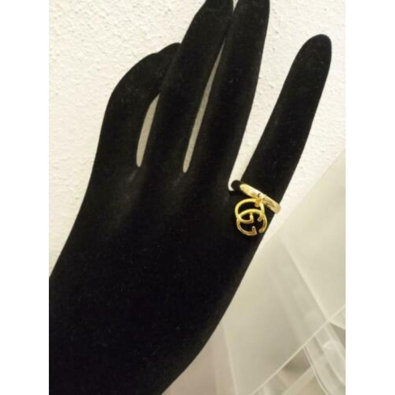 Gucci GG logo ring, verstelbaar goudkleurig nieuw!