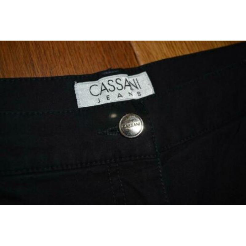 Cassani, zwart stretch katoenen pantalon, maat 46